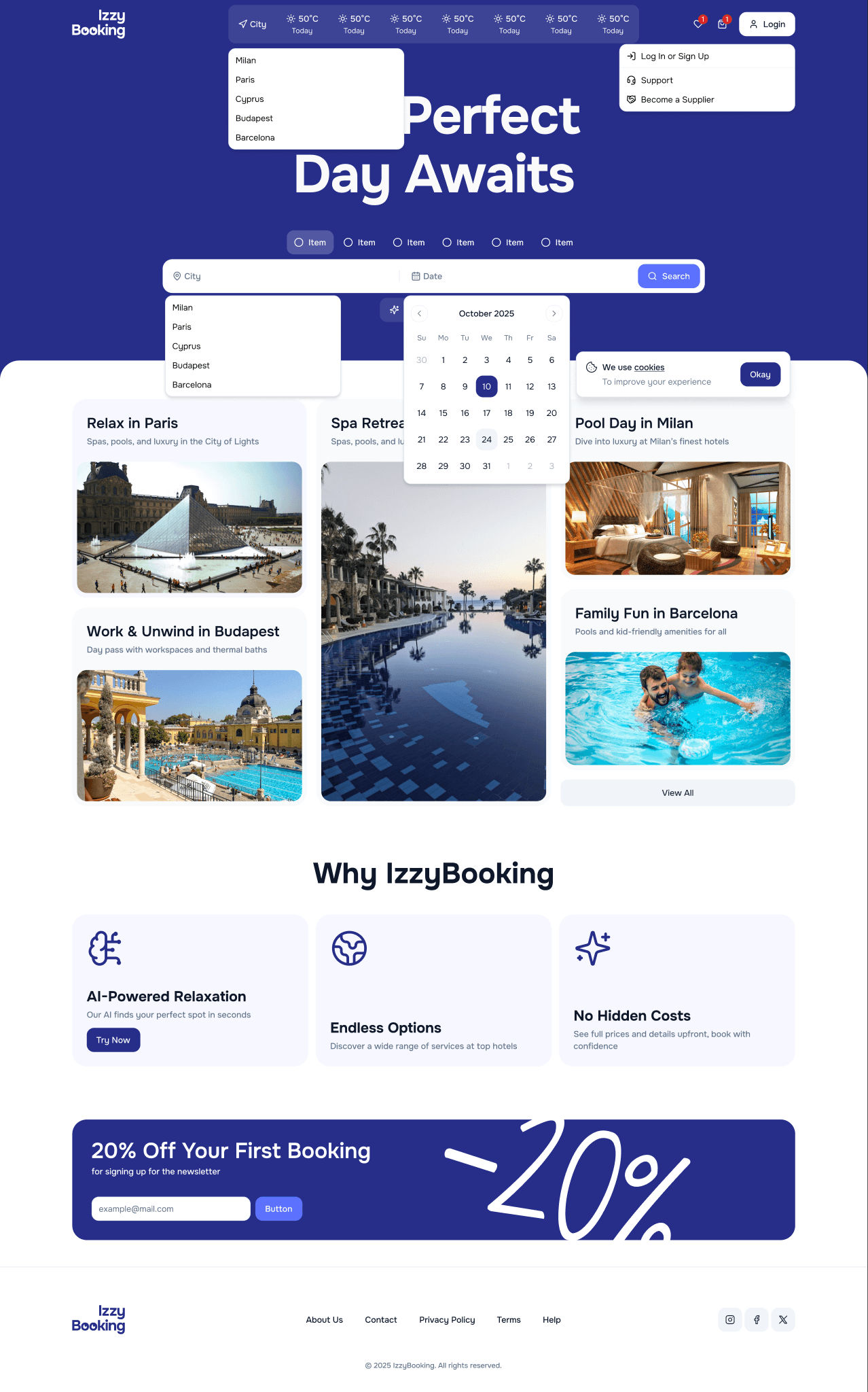 izzybooking b2c — desktop