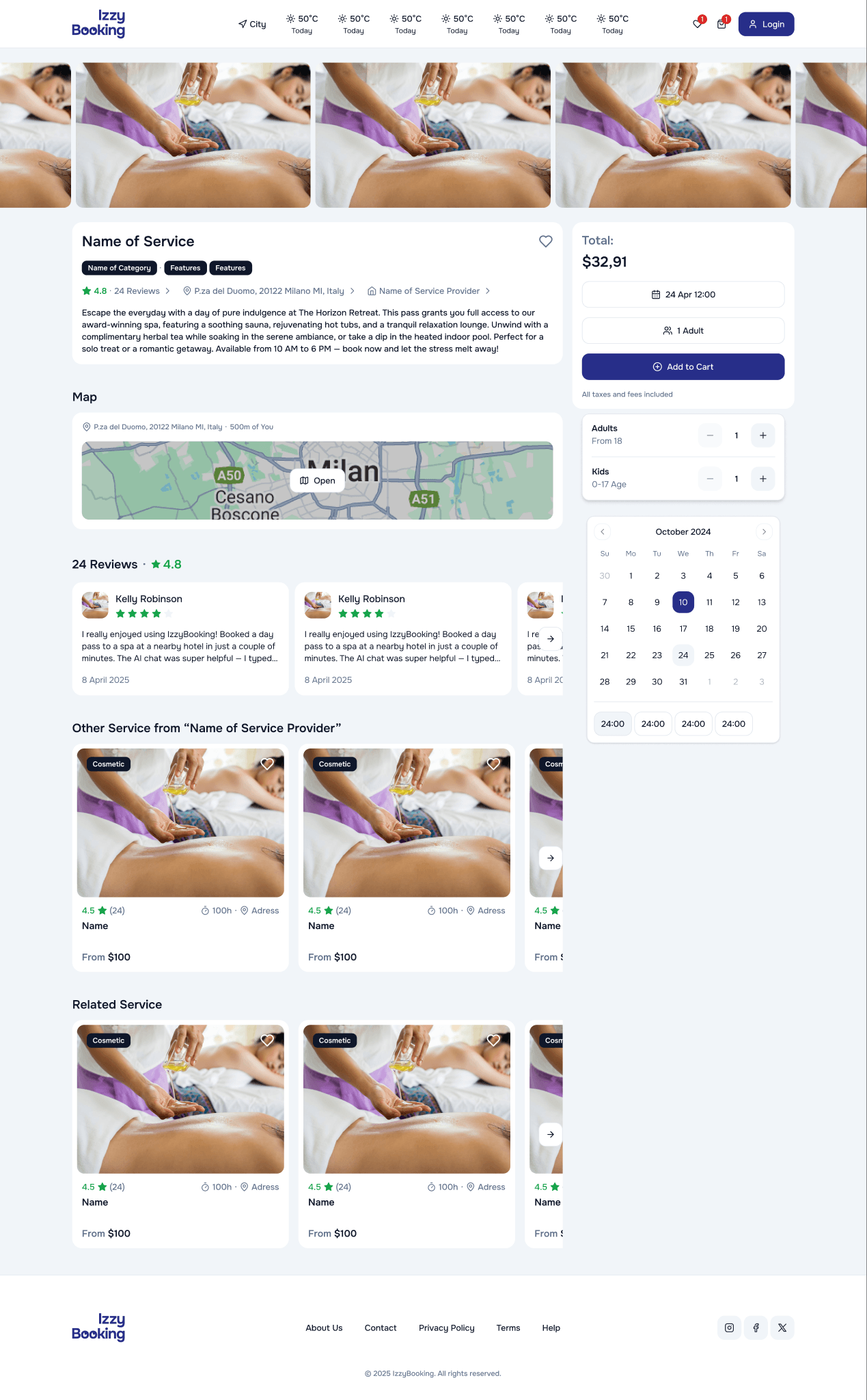 service detail page